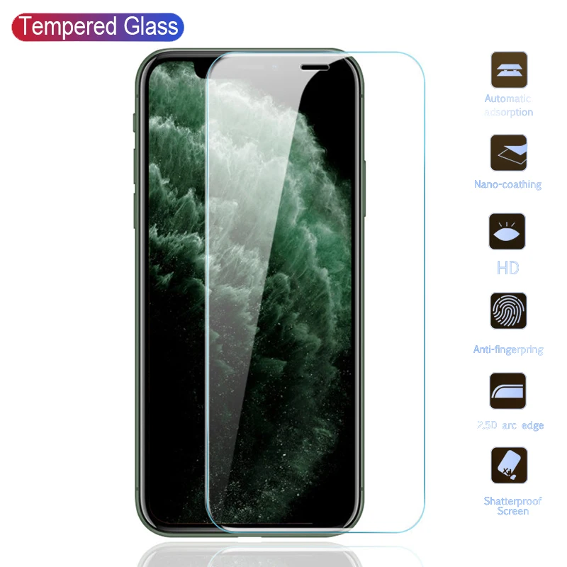 

1-3Pcs Full Cover Tempered glass on For iPhone 11 Pro Max Screen Protector Glass For iPhone X XR XS Max 7 8 Plus 11 Pro Max Film