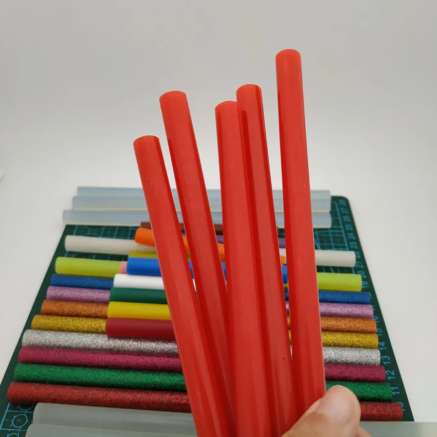핫멜트 접착제 스틱 밝은 빨간색 옻칠 왁스 크리스마스 발렌타인 데이 와인 병 뚜껑 그림 선물 상자 인감 11*100mm * 25PCS