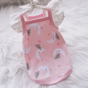 

Cute Moon Pet Cat Dog Summer Shirt Vest Pajamas Clothes For Yorkie Poodle Small Dog Puppy Jacket Coat Dog Costume Clothing