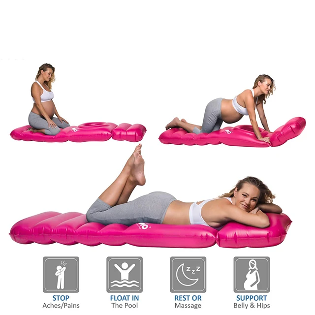 Yoga Mat for Pregnant Women Comfortable Flocking PVC Inflatable Mattress  with Hole Exercise Home Sports Gym Fitness Pilates Pads