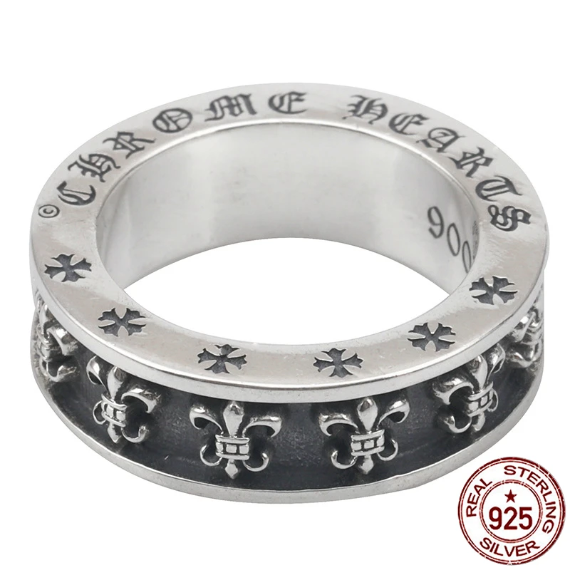 

100% S925 sterling silver ring personality fashion retro punk style anchor letter styling jewelry to send gifts for lovers 2018