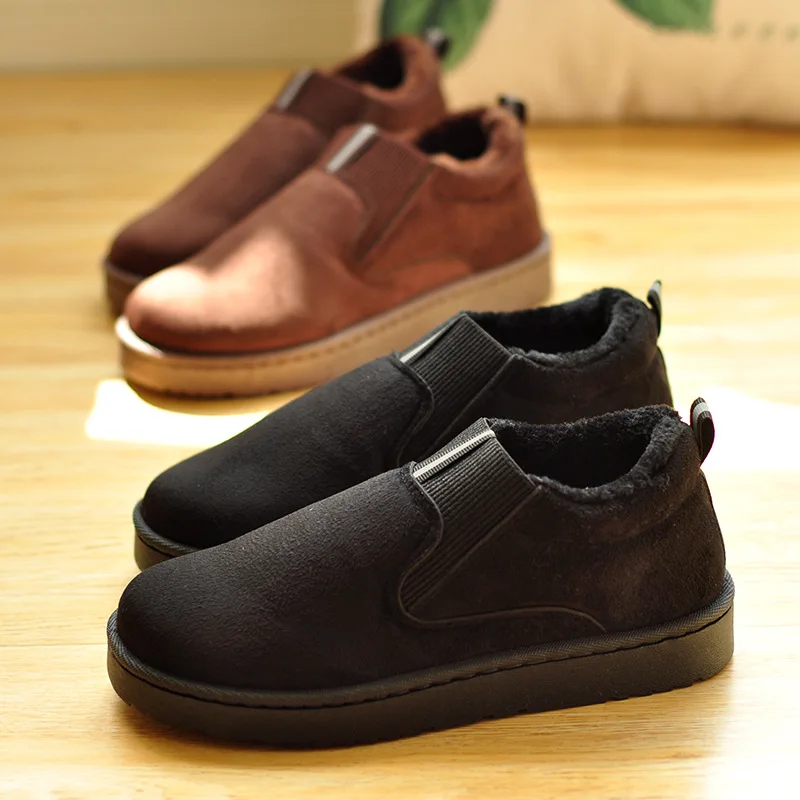 

Cotton Household Men's Winter Thick Bottomed Cover Heel Warm Home plus Velvet Slipper Anti-slip Outer Wear Strip Memory Foam Cot