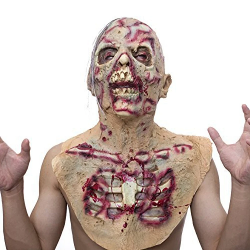 

2019 Halloween Horror Mask Bloody Zombie Masks Party Cosplay Disgusting Rot Face Scary Masque Masquerade Mascara Terror Masker