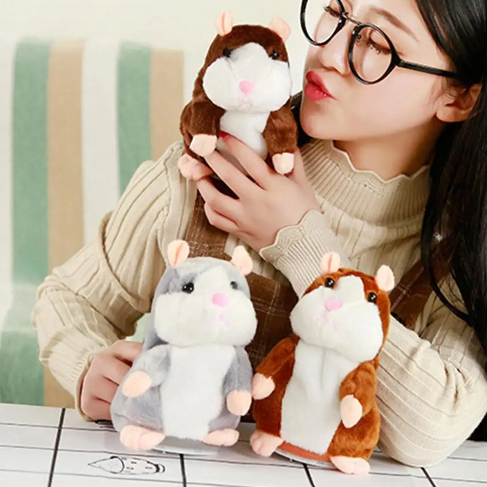 Registro de Som Brinquedo de Pelúcia Bonito Falando Hamster Mouse Macio Crianças Presente Recheado Elefante Bebê Acompanhar Boneca Natal Nod Pet 2 Brinquedos e hobbies