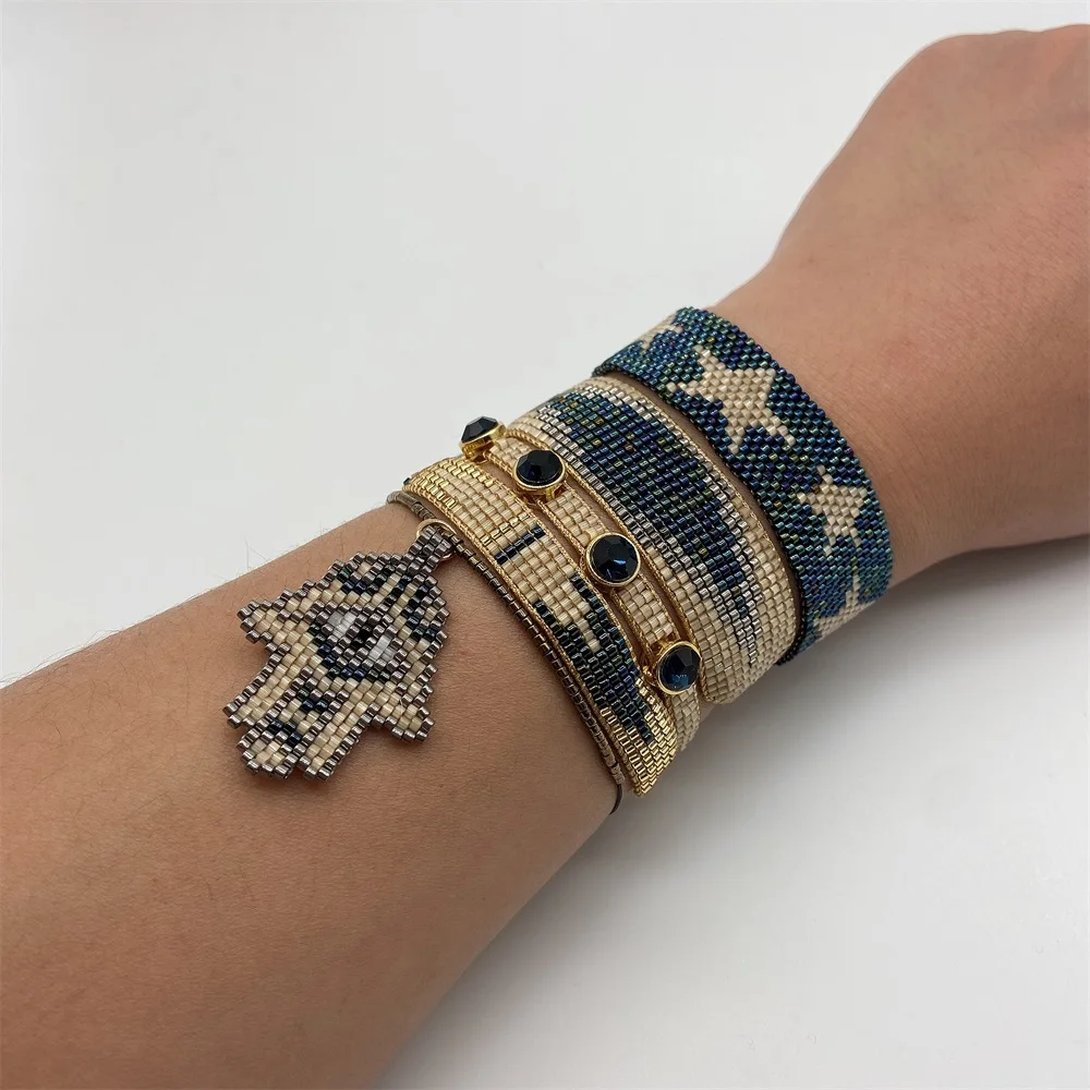 

ZHONGVI New Miyuki Bead Bracelets Star Wrap Bracelet For Women Mexian Fashion Hamsa Hand Jewellery Friendship Pulseras Wholesale