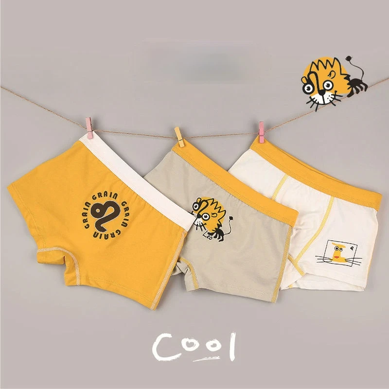 

Baby Kids Children Boy Cotton Underwear Panties Shorts Letter Pure Color Cartoon