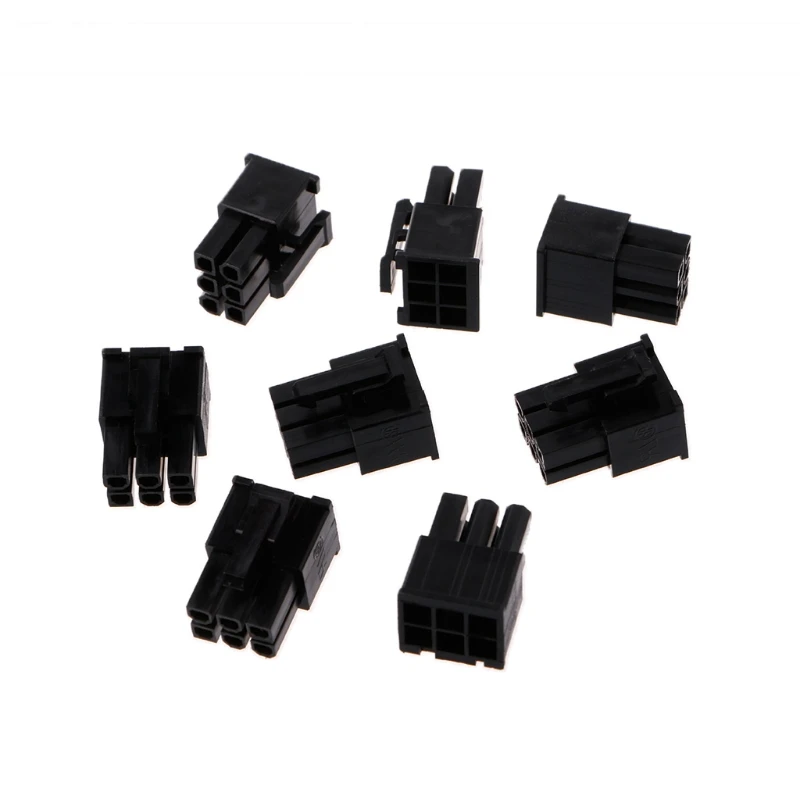 

50 Pcs 4.2mm 6P 6 Pin Male Power Connector For PC Computer PCI-E Plastic Shell