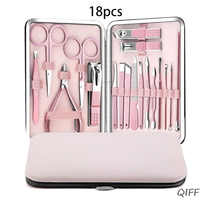 

18 Pcs/set Practical Portable Rose Gold Nail Clipper Set Nails Beauty Scissors Manicure Tools