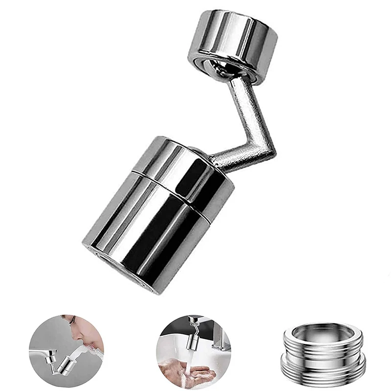 Splash Filter Faucet with Sprayer Head 4-Layer Net Filter Per Newly Plicaple Newest Splash Faucet Filter 720° Rotatable 2019 Movable Tap Chrome Plated Brass Water Saver Faucet Head Filter Nozzle