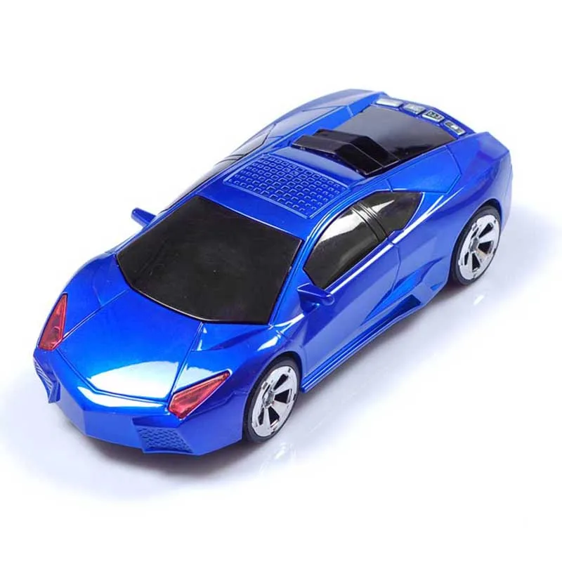 Blue Автомобильная форма, динамик, USB, TF карта, стерео, FM радио, модель автомобиля, динамик s, USB, MP3, музыкальный плеер, бас, подарки для детей, звуковая коробка для ПК телефона - Цвет: Blue