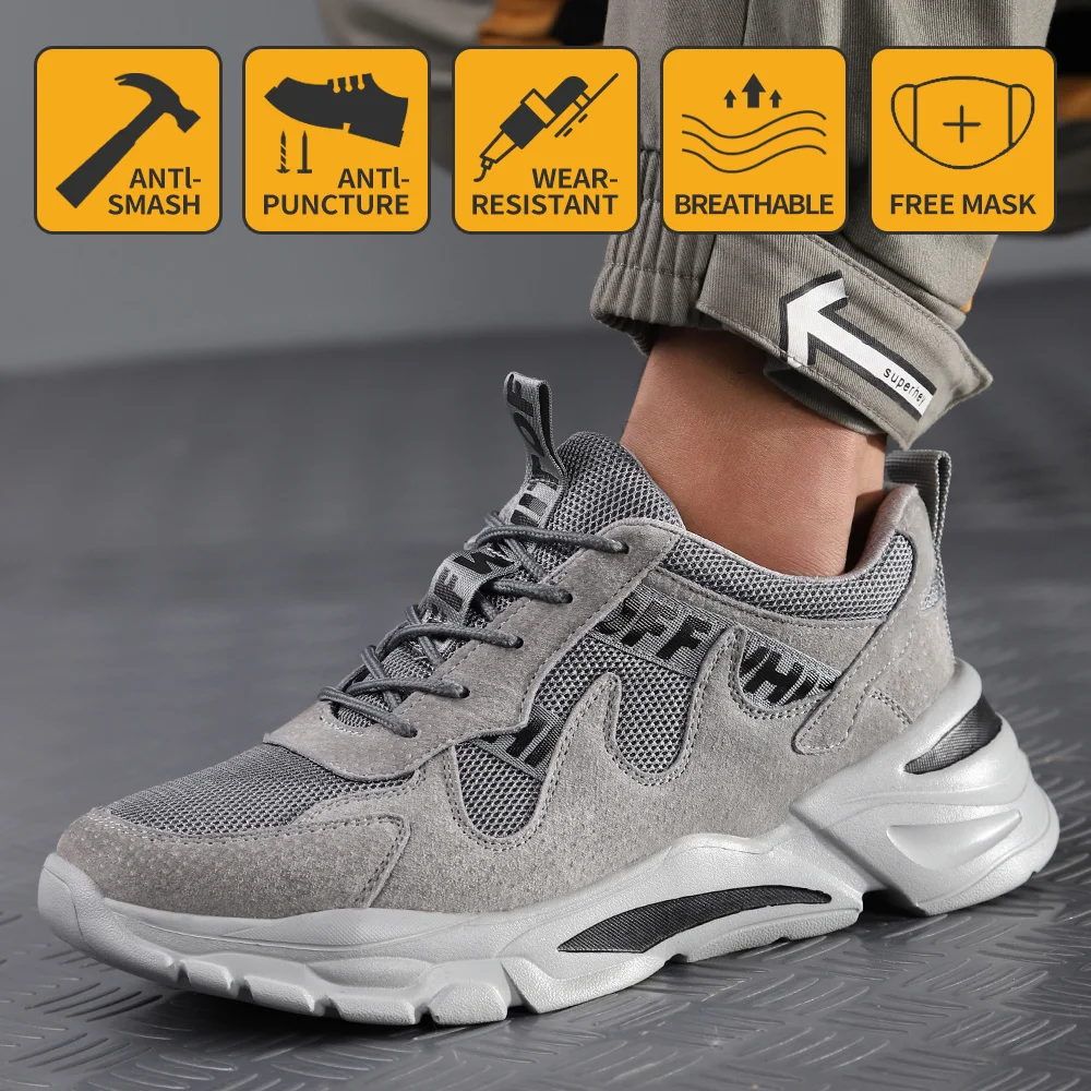 Zapatos de seguridad indestructibles, calzado de trabajo a prueba de perforaciones, resistente al desgaste, ligero y flexible