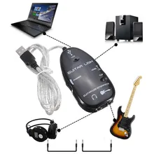 USB guital-интерфейс Соединительный кабель адаптер Запись CD аудио USB кабель адаптер регулятор эффектов с компьютерной линией в продаже