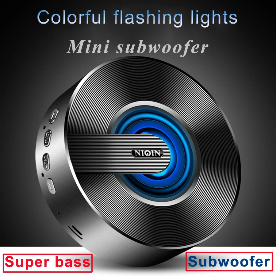 Online Mini altavoz portátil Bluetooth Subwoofer manos libres altavoces inalámbricos al aire libre HiFi Super Bass altavoz compatible con tarjeta TF