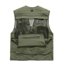 Ji yi pu мужской повседневный съемный Многофункциональный репортёр для путешествий и фотосъемки Быстросохнущий сетчатый жилет для рыбалки на открытом воздухе
