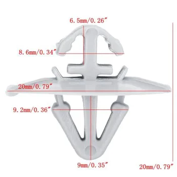 

100pcs Car Trim Moulding Clip Retainer Body Bumper Fastener For Renault Trafic