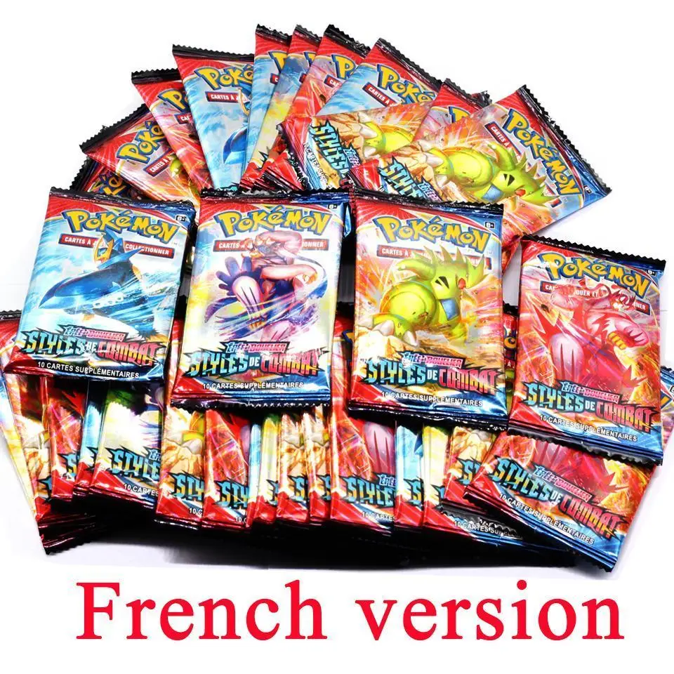 9PCS French Pokemon Cards Sword And Shield Battle Styles Full Sealed Retail Box Evolving Skies Pokemones Card For Children Gifts