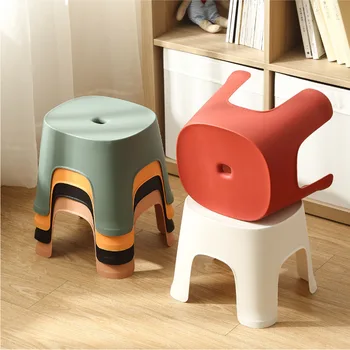 

New Small Bench Anti-Skid Coffee Table Plastic Simple Stool Adult Thickening Children'S Stool For Shoes Short Stool 6 Colors