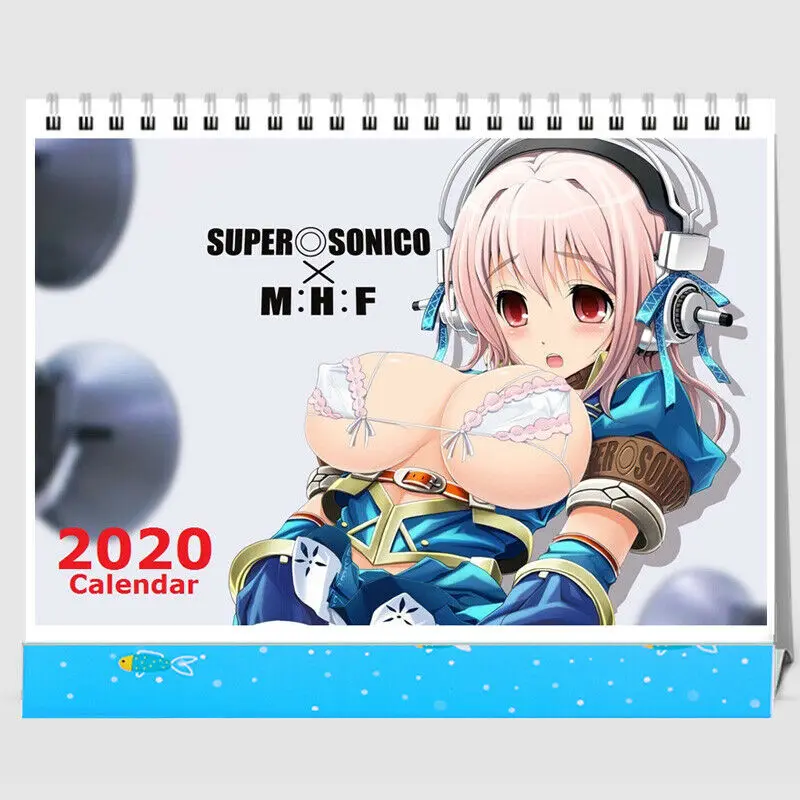2020 аниме календарь Супер Sonico сексуальные девушки отаку Настольный 13 страниц