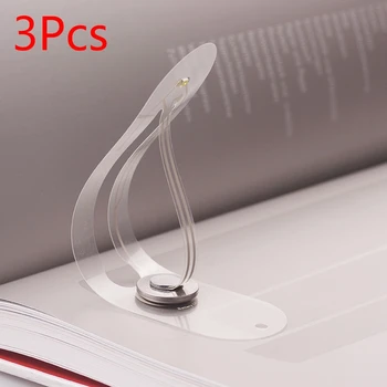 

3Pcs Bookmark Light Mini Ultra Thin Portable Led Night Book Light Clip for Reading Buttom Battery Led Reading Lamp