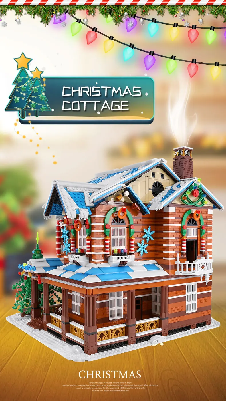 Hc9407089726d4402b7c78900a2a68a458 Mold KING kreatywne prezenty świąteczne karuzela plac zabaw diabelski młyn ełk sanie montaż cegieł Kid edukacyjne do budowania zabawek