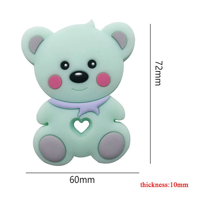 XCQGH 1PCS New Silicone Teeth Gummy Bear Teether Silicone Teether Cartoon Animal Molar Stick Baby Teether