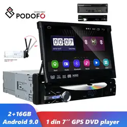 Podofo Android 9,0 автомобильный DVD мультимедийный плеер 1 Din gps навигация Wifi Авторадио 7 дюймов Универсальный FM аудио Радио стерео