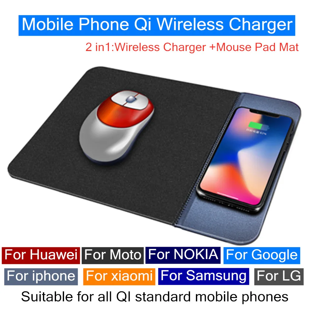 

Mouse Pad Mat Mobile Phone Qi Wireless Charger Charging For IPhone X /8 8Plus For Samsung S8 Plus /S7 S6 Edge Note 8 5 For LG G6