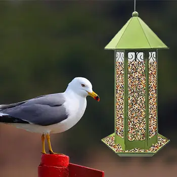 

Retro Wild Birds Feeder Automatic Feeding Tool Mental Anging Bird Feeder For Medium Size And Large Size Birds Daily Care