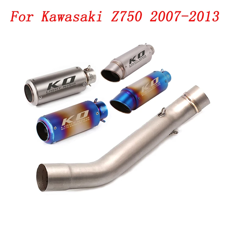 

Escape Motorcycle Exhaust Mid Link Tube And 51mm Vent Pipe Stainless Steel Exhaust System For Kawasaki Z750 2007-2013