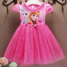 Платья для девочек; летняя одежда для малышей; платье принцессы Анны и Эльзы; карнавальный костюм Снежной Королевы; вечерние костюмы для детей; Новогодняя одежда