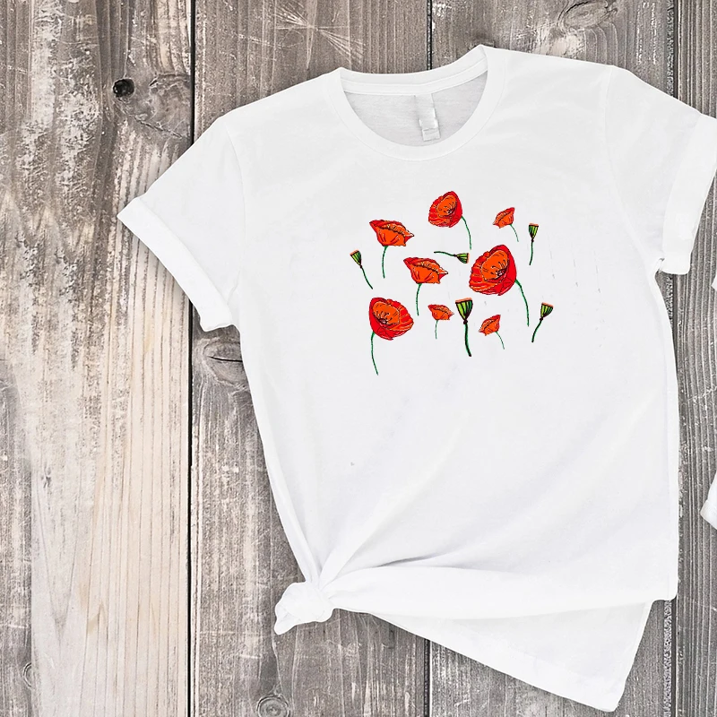 Red Flower Print Shirt Family Matching Outfits Big Sister 2020 Mom and Daughter Matching Clothes Sun Flower Tshirt new