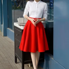 Европейский и американский стиль, новинка, универсальная юбка-зонтик с высокой талией, длинная юбка, большая эластичная юбка средней длины