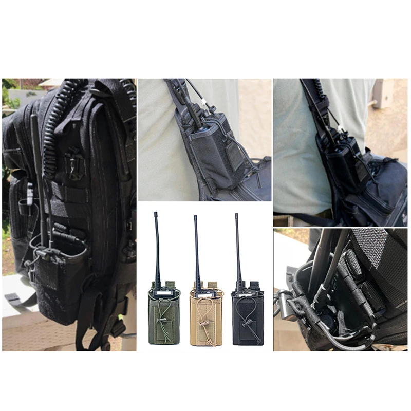 Тактический Molle Walkie-talkie Pouch Interphone Storage Bag Открытый Molle Radio Pouch для военного использования Walkie-Talkie Чехол-держатель