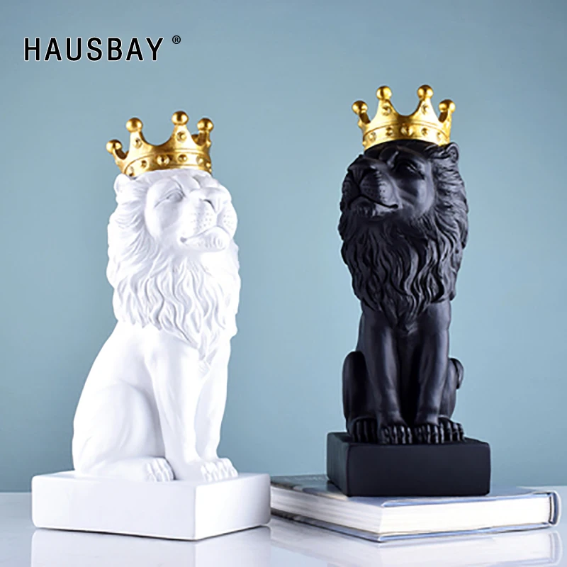 

Abstract Resin Lion Sculpture Crown Lion Statue Handicraft Decorations Lion King Modle Home Decoration Accessories Gifts D077