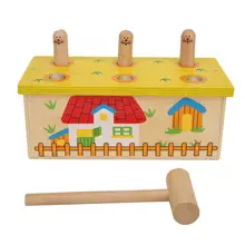 Смешные деревянные молотки стук игрушка красочные деревянные ударные молоточек с шариками удар стук игрушка игра Детские Ранние развивающие игрушки