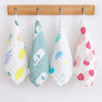 

Cute Soft Cotton Baby Wipe Towels Gauze Newborn Infant Cartoon Face Hand Bathing Towel Bibs Feeding Square Towels Handkerchief
