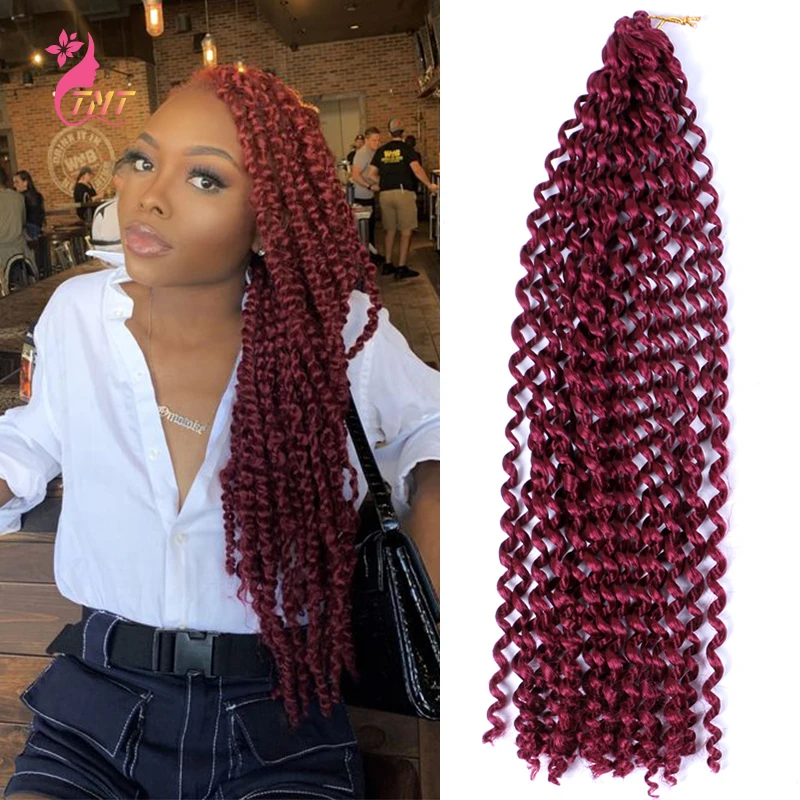 

Passion Twist Crochet Braid Hair Kinky Synthetic Curly Pre-looped Fluffy Ombre Braiding Hair Extensions 18Inch 22strands/pack