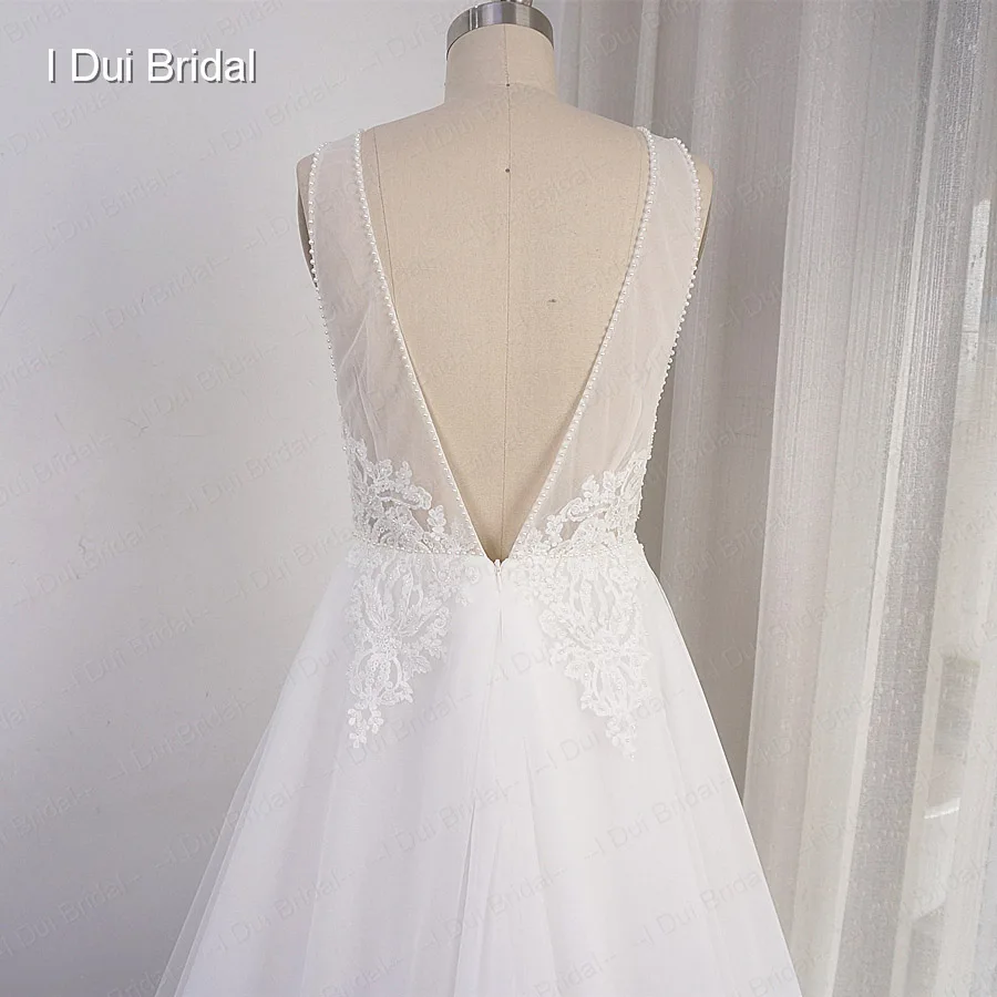 Boho Wedding Dresses Tulle Layers Real Photo A line Bohemia Beach Bridal Gown