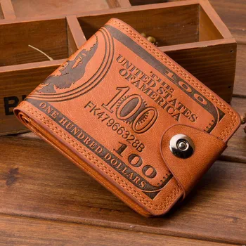 

Adisputent Men's Wallets With 100 US Dollar Pattern Wallet Male Leather Wallet Photo Card Holder Fashion Large Capacity Wallet
