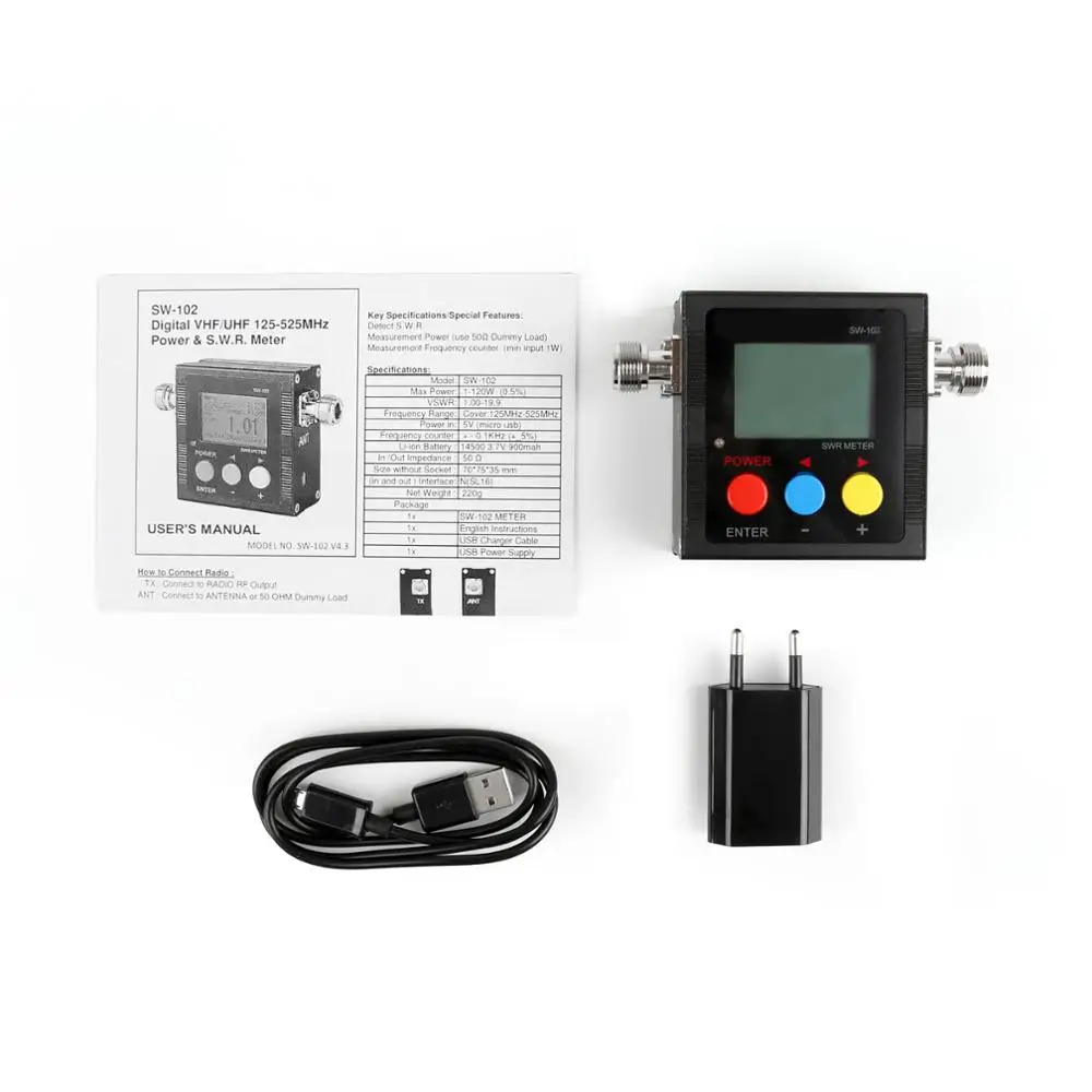 

Areyourshop Radioddity Surecom SW-102 SW 102 SW102 125-525Mhz Digital VHF UHF Antenna Power Radio SWR Meter