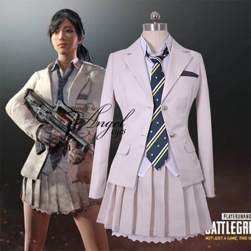  Hot Game PUBG Cosplay Student Uniform Women Costume Halloween Party Suit