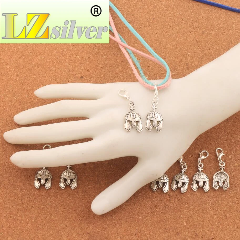 37.3x12.6mm 100PCS Zinc Alloy Cross Knight Helmet Clasp European Lobster Trigger Clip On Charm Beads C259