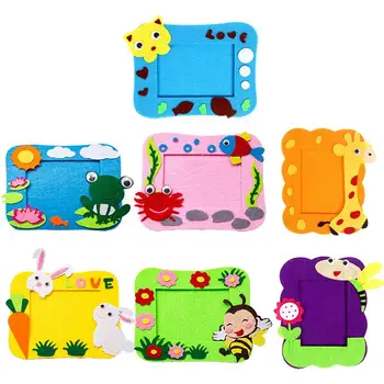 

1 Bag/7pcs 6 Inch Photo Frame Durable Nonwovens Lovely Cartoon DIY Photo Holder Picture Frame for Kids Children Students