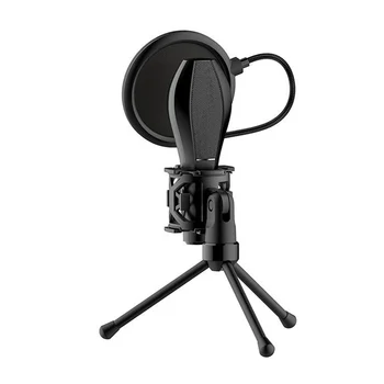 

Durable Foldable Anti-Spray Desktop Practical Microphone Tripod Stand Stick Holder Bracket Kit Net Filter Clip