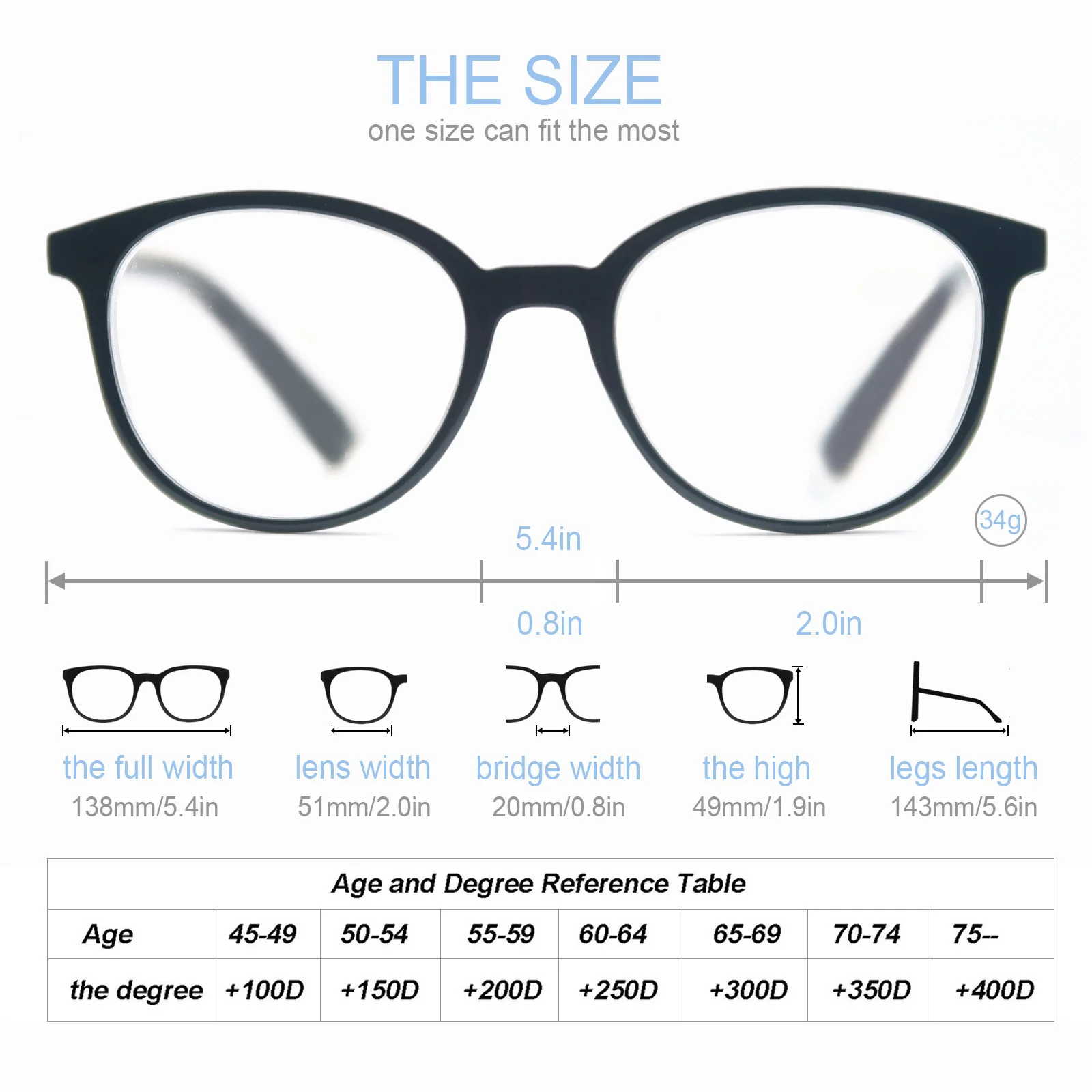 MODFANS Reading Glasses For Women and men Classic Round Sunglasses Readers Frame with Spring Hinge +0.5 ~ +4.0