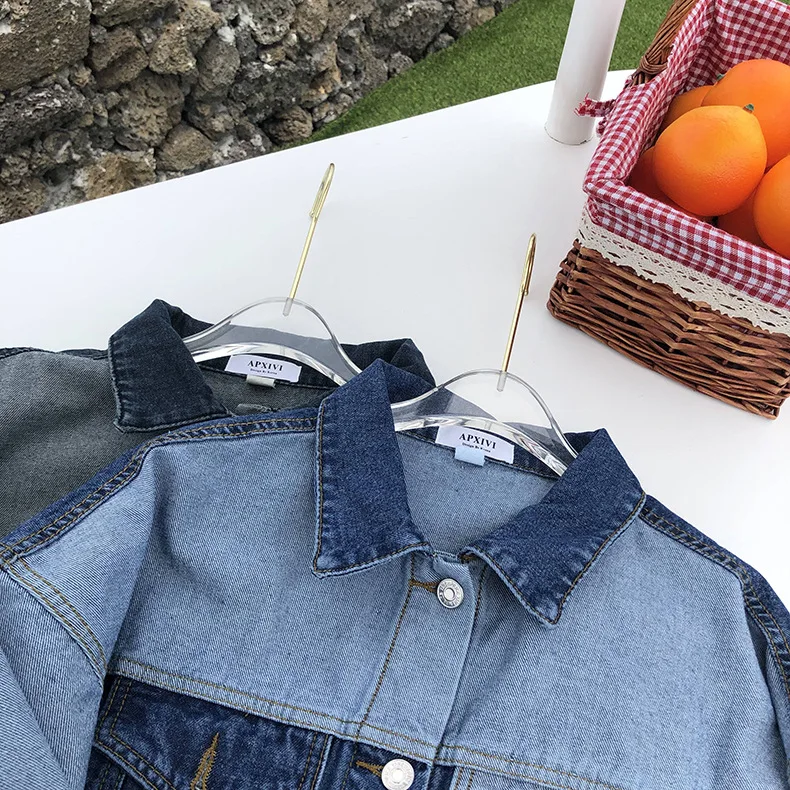 

Korean-style Bf2019 New Style Jeans Coat Women's Autumn Mixed Colors Loose-Fit Slimming Versatile Tops N1991