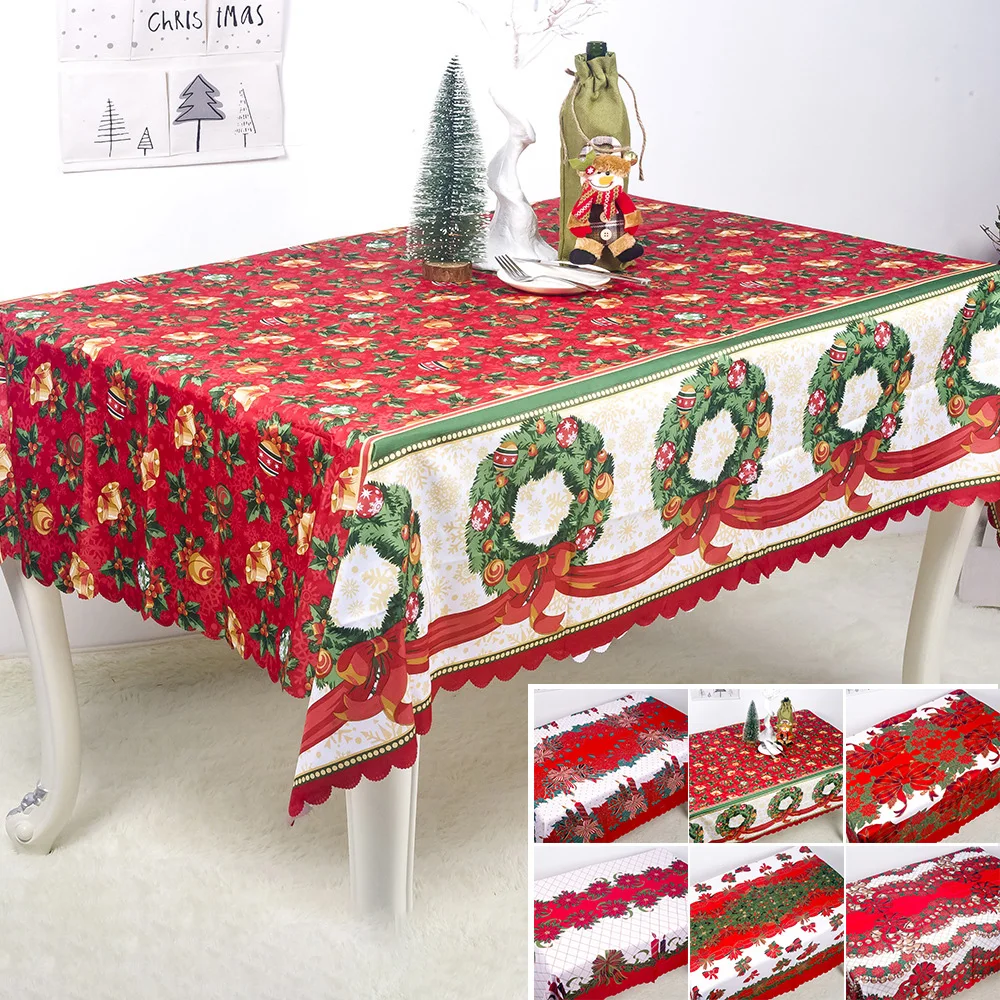 Christmas Decoration Rectangular Table Cover Mattress Tablecloth Wedding Party Decoration Polyester Fabric 150*180cm Table Cloth