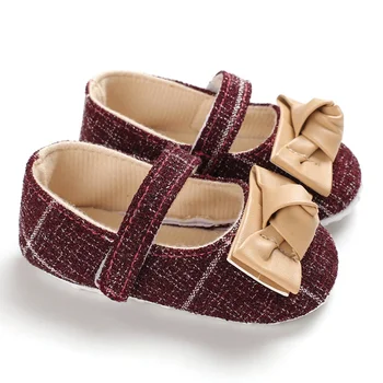 

Baby Girls Shoes First Walkers Bowknot Girl Soft Soled Non-slip Footwear Newborn Baby Princess Shoes Infant Crib Shoes 0-18 M