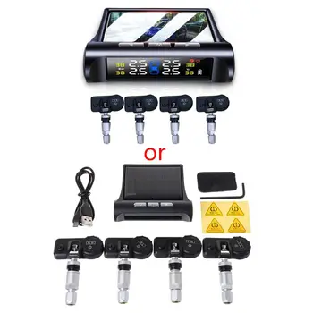 

Solar Wireless TPMS Car Tire Tyre Pressure Monitoring System w/4 Internal Sensor C63D