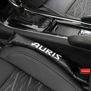 

Carbon fiber PU leather Car Seat Gap Pad Filler Spacer Slot Plug Car-styling Accessories For Toyota Auris Car Interior